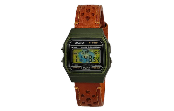CASIO CASIO Custom Collection Quartz Movement Genuine Leather Strap Watch Unisex Green Dial