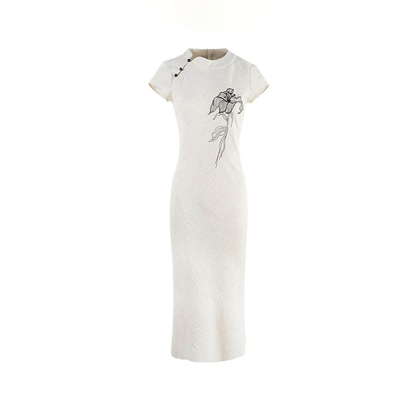 MARIE·COCO Short Sleeved Dresses Women's Dress Crew Neck Moderate Long