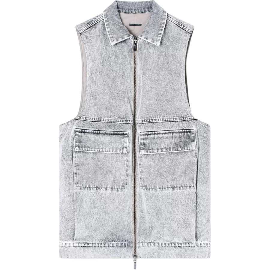 ARMANI EXCHANGE Vests Women's Gray Lapel Moderate Straight Fit