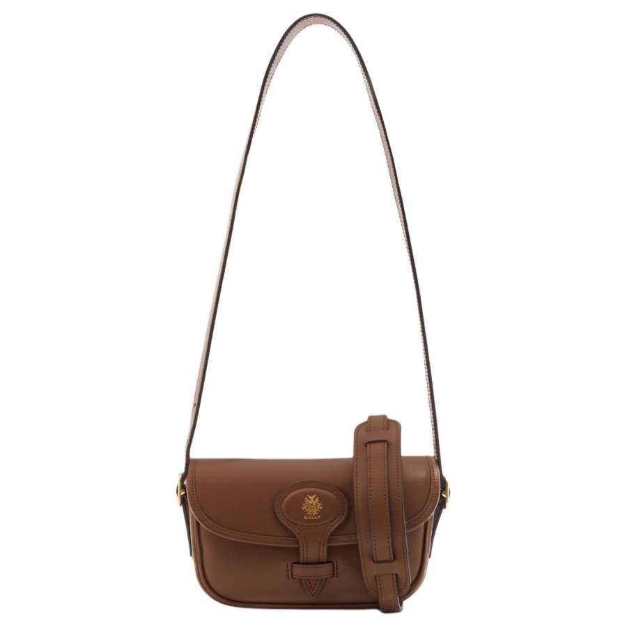 BALLY Beckett Calfskin Shoulder Bag Mini Women's Brown