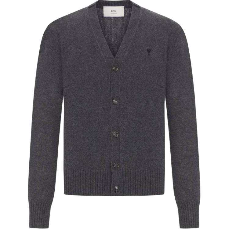 AMIPARIS Ami Paris Logo Embroidered V Neck Cardigan