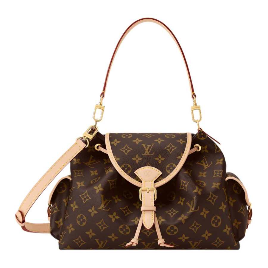 LOUIS VUITTON Coated Canvas Shoulder Bag Medium Women's Brown Monogram