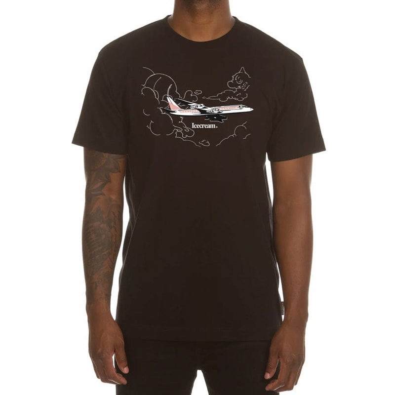 Ice Cream T Shirts Unisex Black Crew Neck Straight Fit
