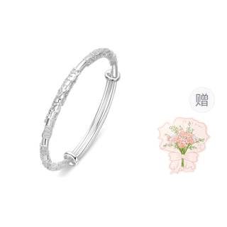 Lao Feng Xiang 999 Fine Silver Material Sterling Silver Bangles Women's