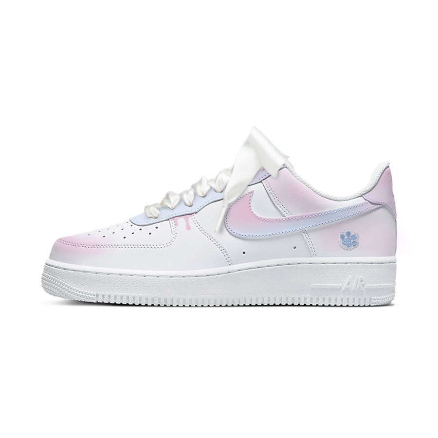 Nike Nike Air Force 1 Glacier Sweetheart Abrasion Resistant Low top Skateboard Shoes Women's Pink Blue