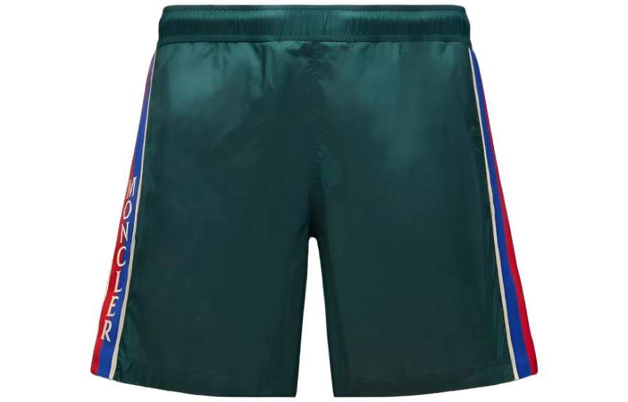 Moncler Logo Swim Shorts Swimming Shorts Men's Dark Green