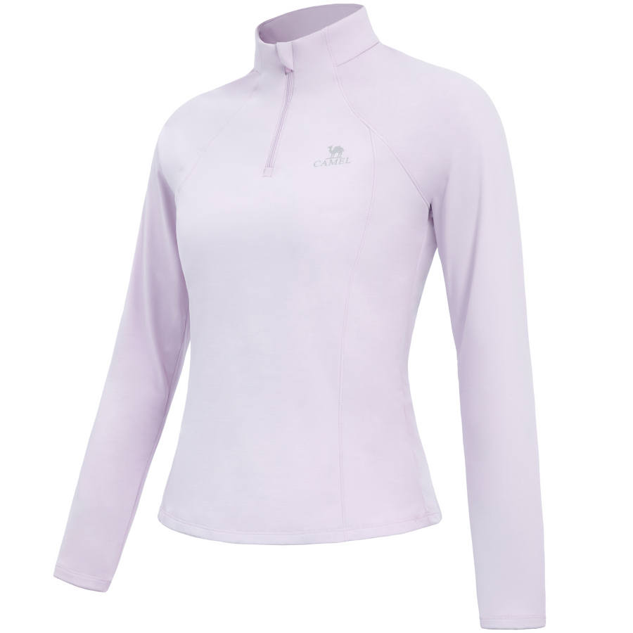 CAMEL Yoga T Shirts Women's Stand Collar