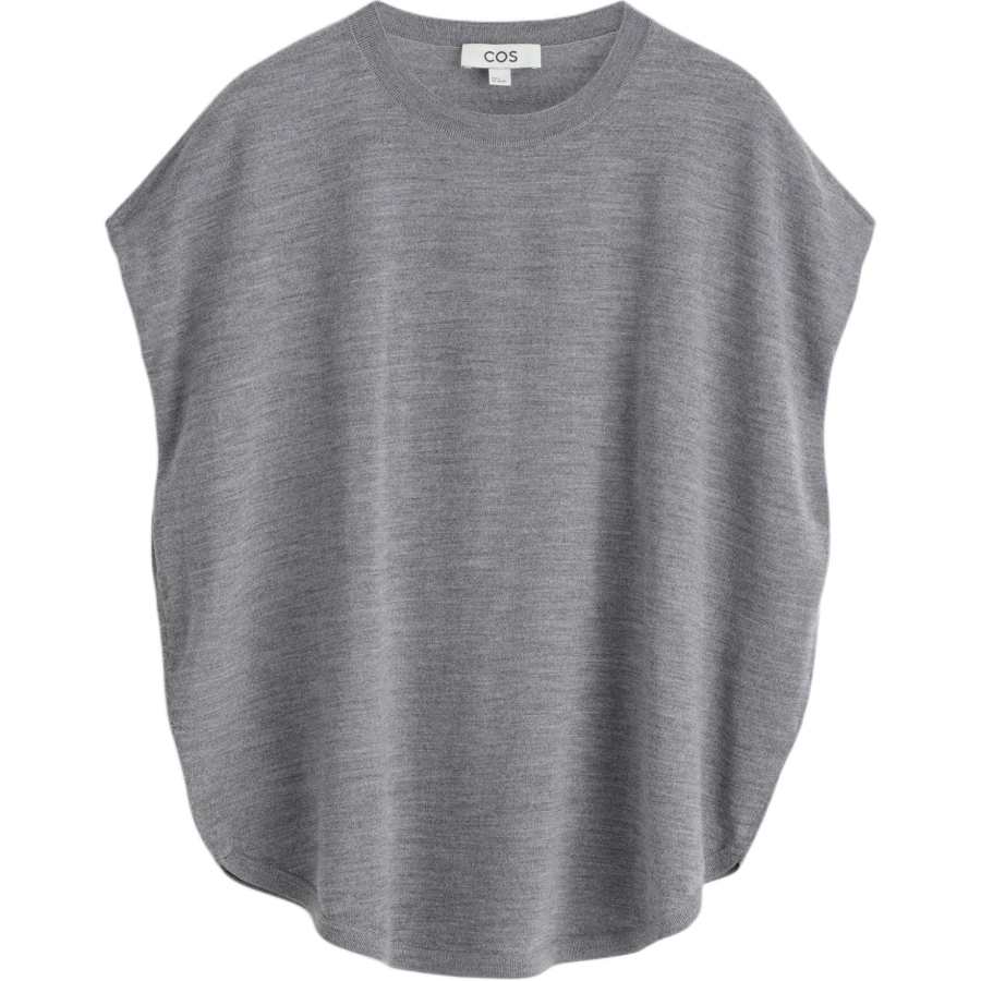 COS T Shirts Women's Gray Crew Neck Moderate