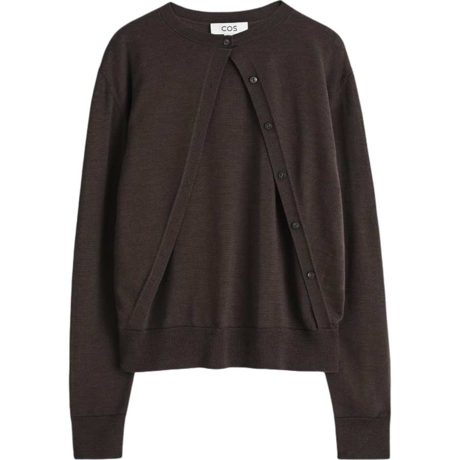 COS Knitwear Women's Dark Brown Crew Neck Moderate