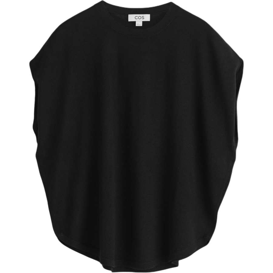 COS T Shirts Women's Black Crew Neck Moderate