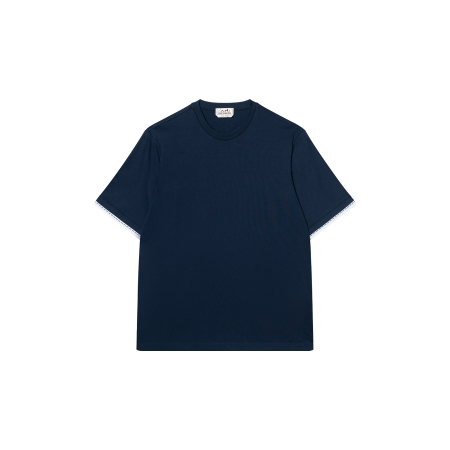 HERMES SS25 T Shirt Men's Deep Sea Blue