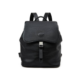 LAORENTOU Cow Leather With Synthetic Leather Backpack Regular Women's Black