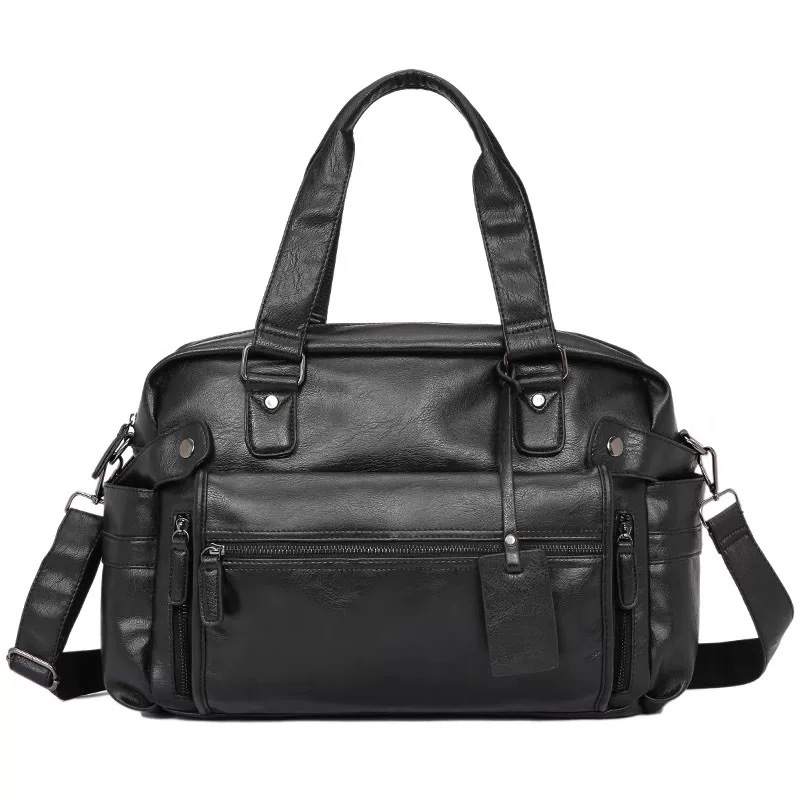LAORENTOU Synthetic Leather Travel Bag Men's Black