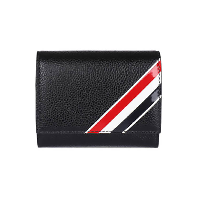 THOM BROWNE THOM BROWNE· Leather Wallet, Card Holder Men's Black