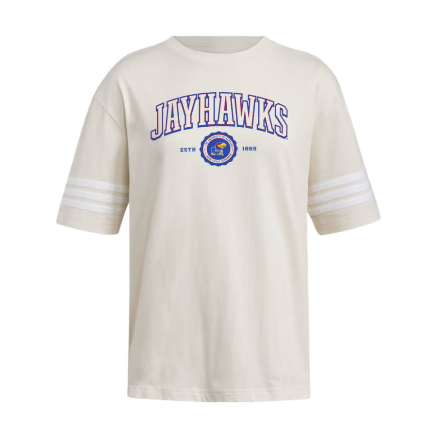Adidas Adidas Free Shipping With AdiClub Kansas Jayhawks Women's Exclusive 3 Stripes Tee