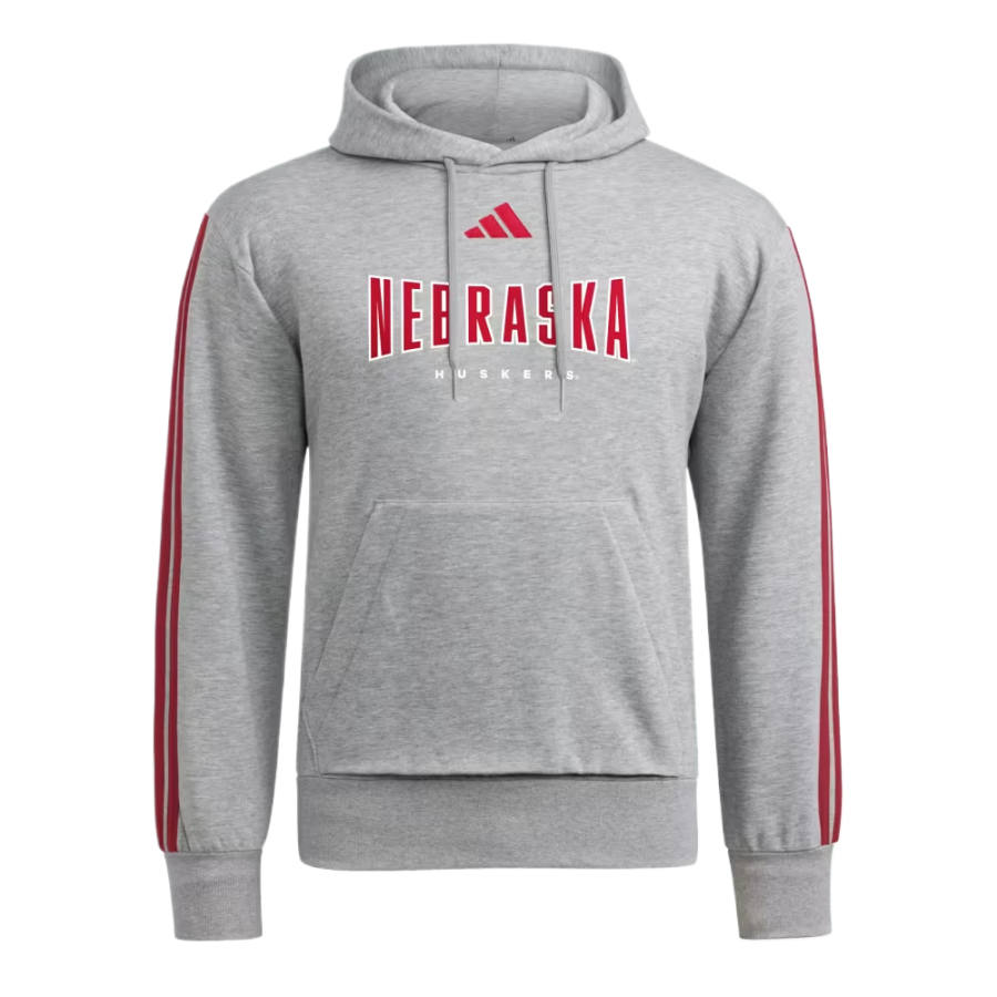 Adidas Adidas Free Shipping With AdiClub Nebraska Cornhuskers Essentials 3 Stripes Hoodie