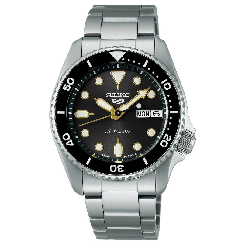 SEIKO 5 Automatic Mechanical Movement Stainless Steel Watchband Watch 38mm Women's Watch Black Dial