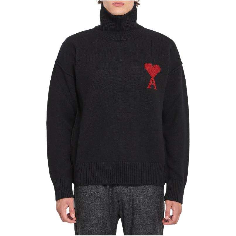 AMIPARIS Ami Paris Ami De Coeur Turtleneck Knitted Jumper