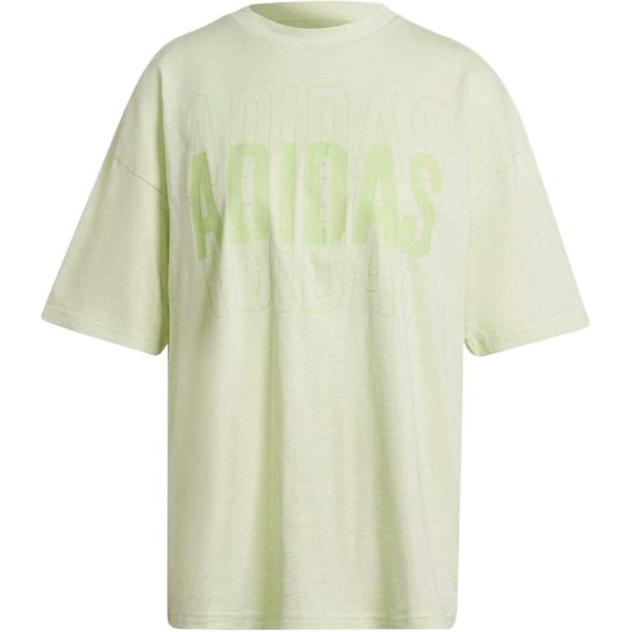 Adidas Adidas T Shirts Women's Yellow Crew Neck Moderate Straight Fit