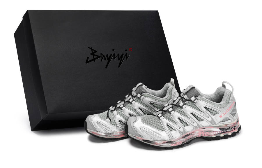 SALOMON XA PRO 3D Abrasion Resistant Low top Running Shoes Unisex Gray Silver Pink