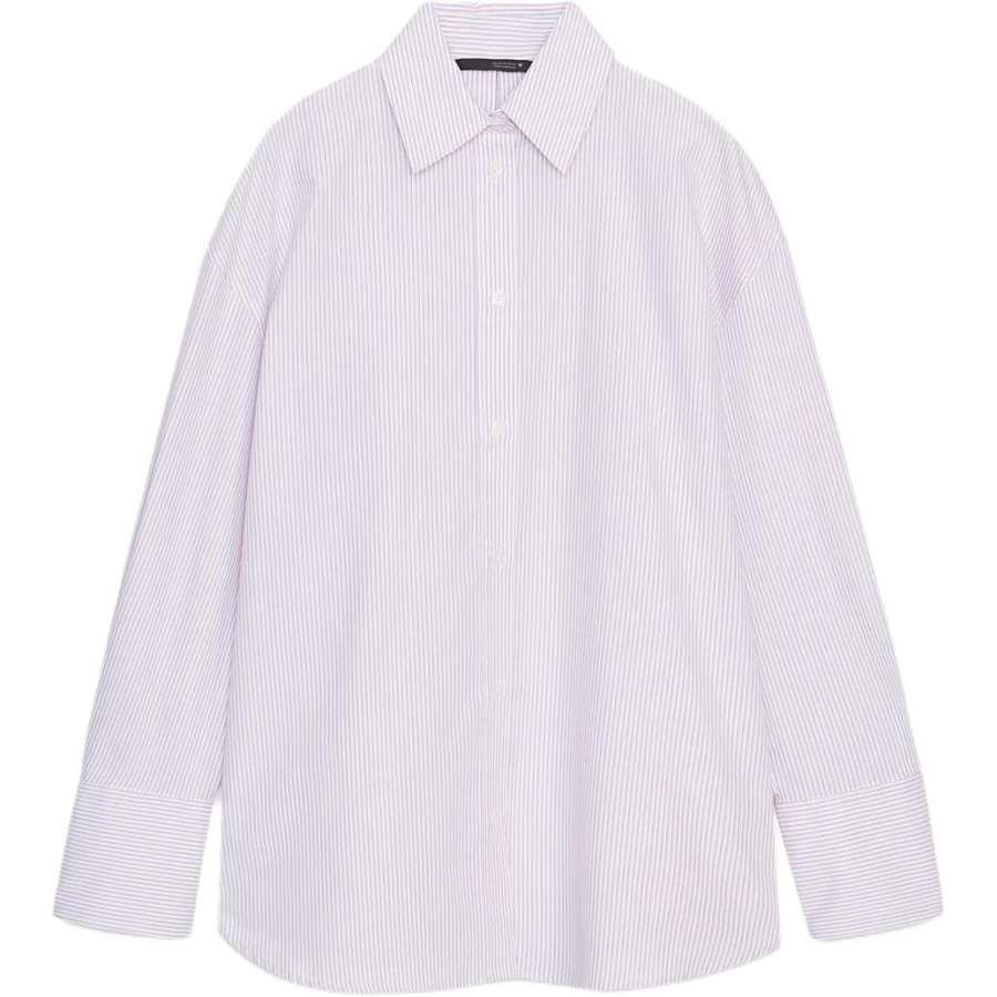 ZARA Shirts Women's Light Purple Lapel Moderate