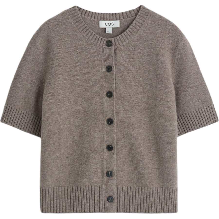 COS Sweaters Women's Moore Gray Crew Neck Moderate Cardigan