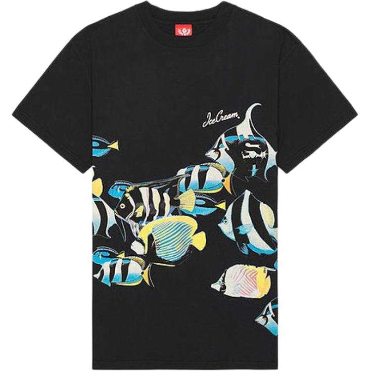 Ice Cream T Shirts Unisex Black Crew Neck Moderate Straight Fit