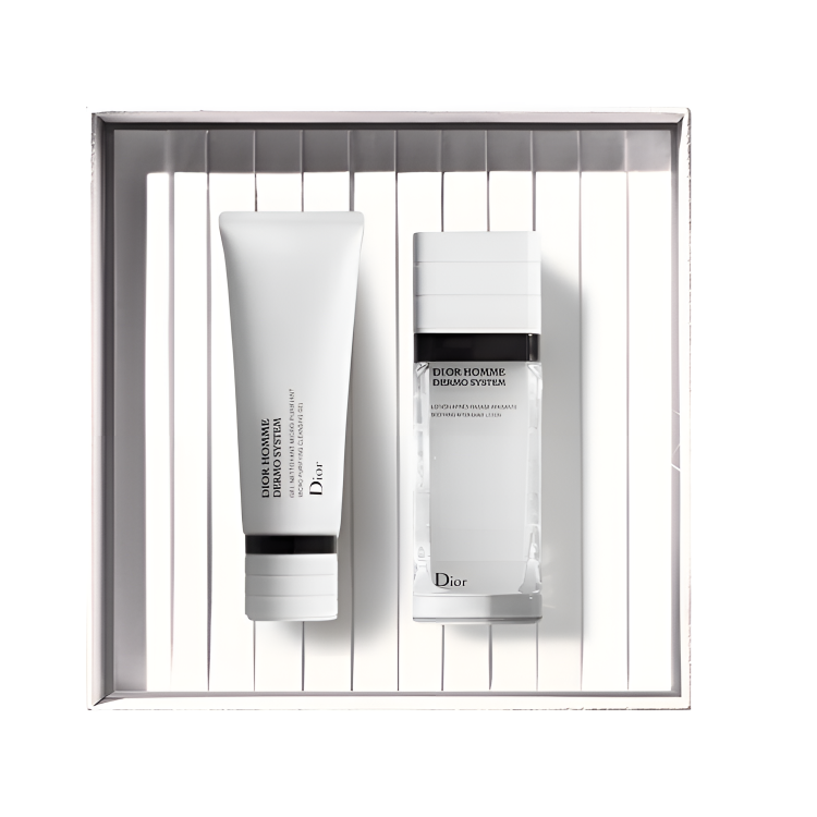DIOR Defiant Cleanser+Aftershave Men's Skincare Set Celebrity Two Piece Set Box, Facial Cleanser Hydrating Tightening
