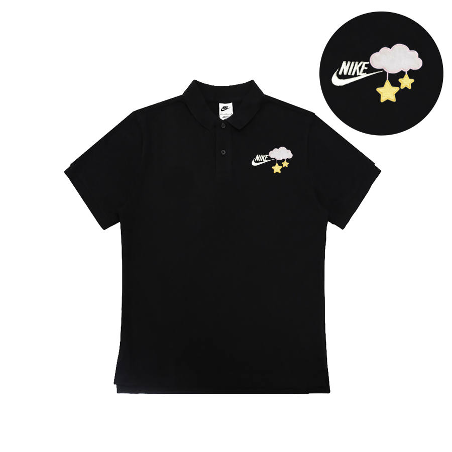 Nike Nike Polo Shirts Unisex Black Polo Collar Moderate Straight Fit