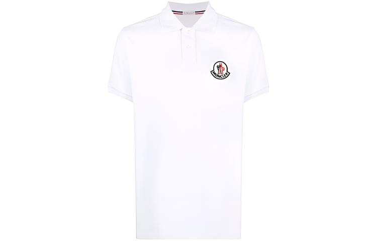 Moncler FW21 Polo Shirts Men's White Polo Collar Moderate Straight Fit