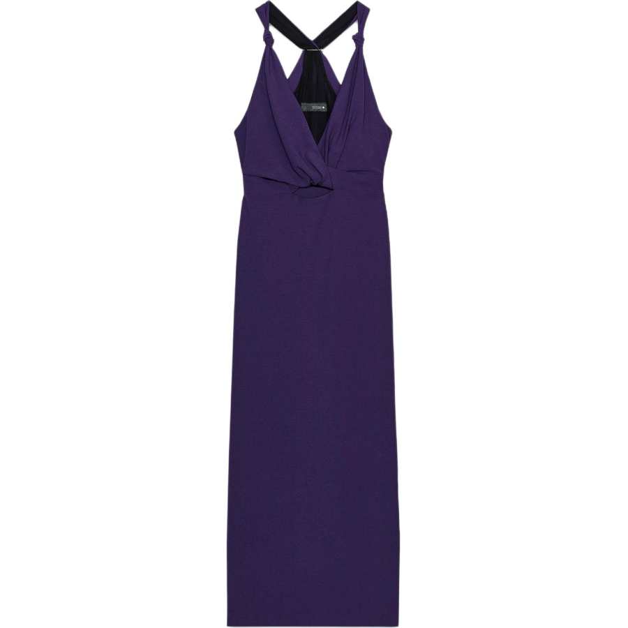 ZARA Slip Dresses Women's Purple V Neck Moderate