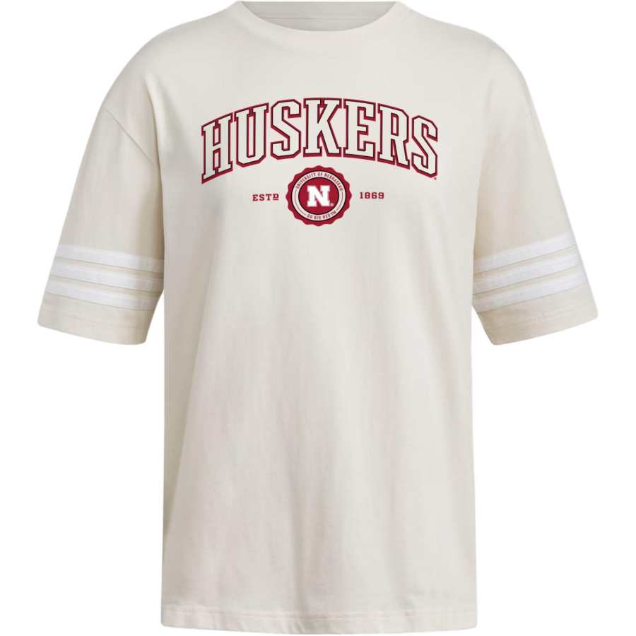 Adidas Adidas Free Shipping With AdiClub Nebraska Cornhuskers Women's Exclusive 3 Stripes Tee