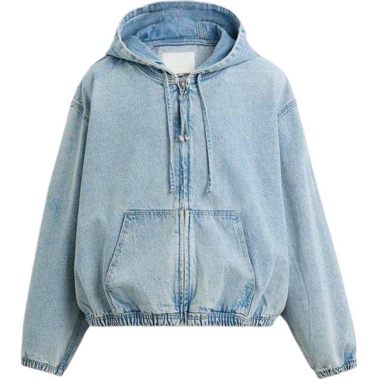 ZARA Jackets Unisex Light Blue Hooded Moderate Other