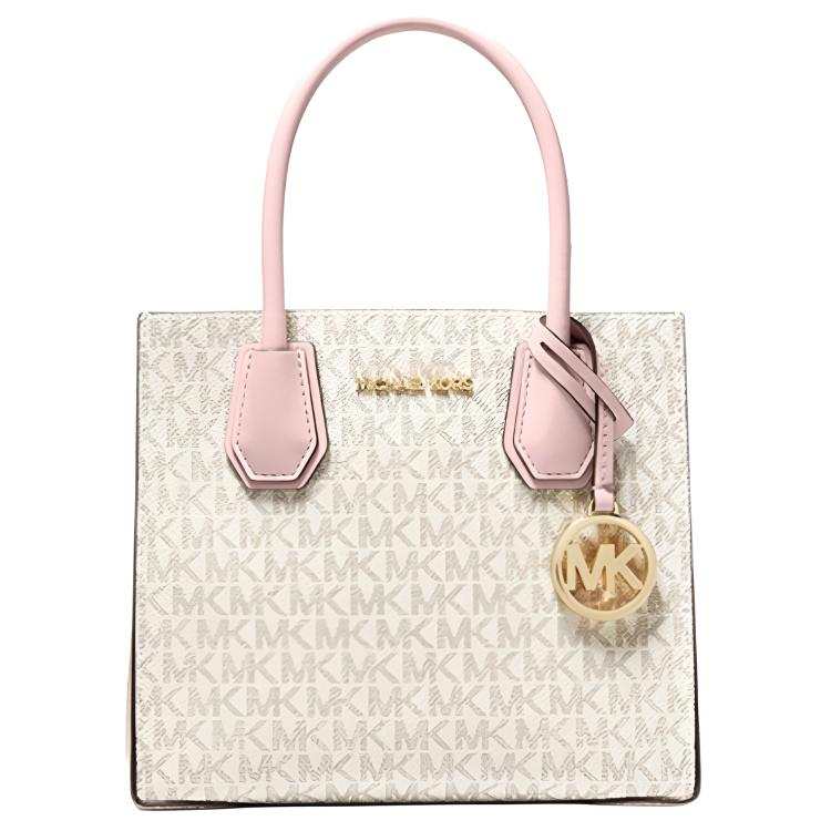 MICHAEL KORS Mercer Artificial Leather Handbag Medium Women's Light Pink
