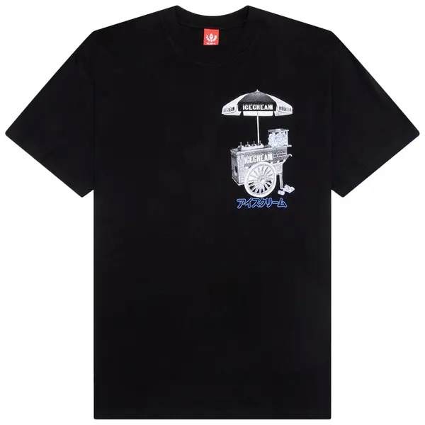 Ice Cream T Shirts Unisex Black Crew Neck Moderate Straight Fit