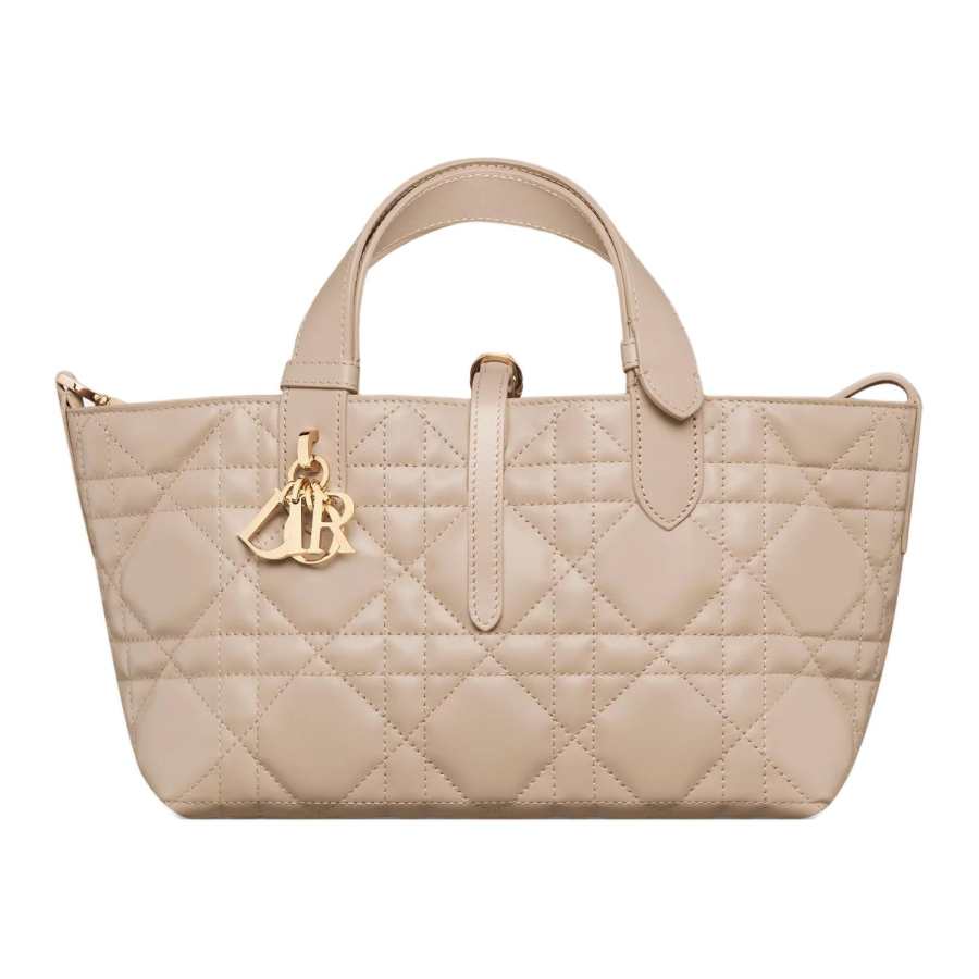 DIOR Toujours Cow Leather Native Handbag Small Women's Rouge Beige