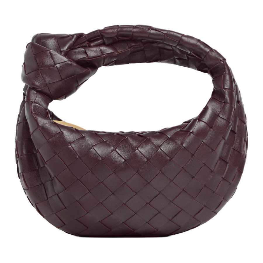 Bottega Veneta IntrecciatoJODIE Lambskin Handbag Mini Women's Dark Gemstone Red
