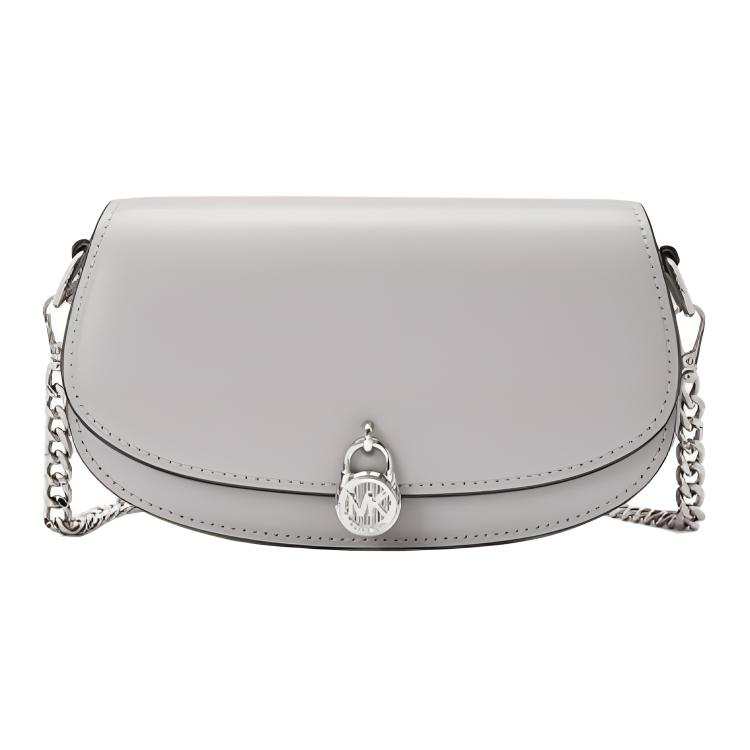 MICHAEL KORS Mila Cow Leather Shoulder Bag, Crossbody Bag Small Women's Pearl Gray
