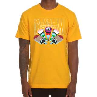 Ice Cream T Shirts Unisex Gold Crew Neck Straight Fit