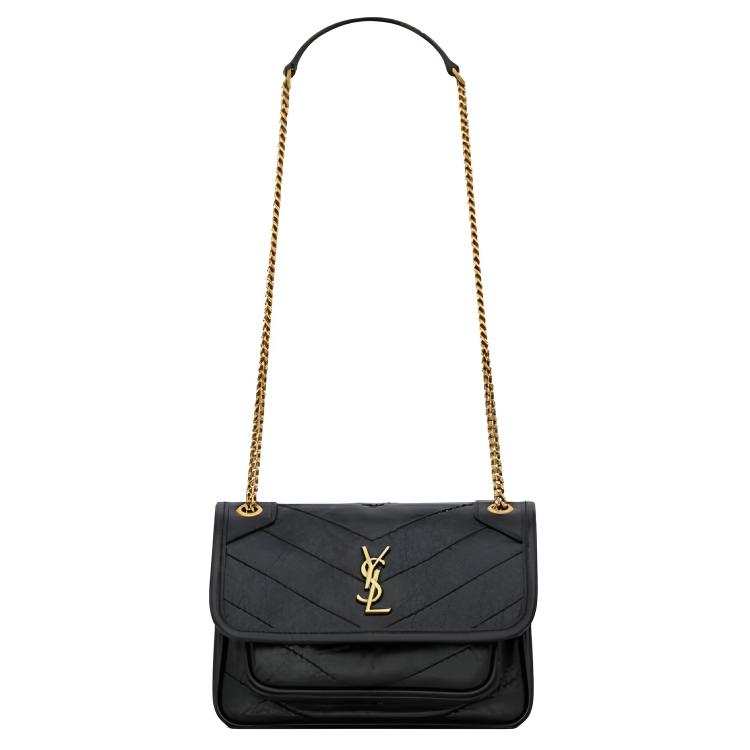 SAINT LAURENT Niki Leather Shoulder Bag Mini Women's Black