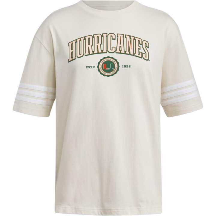 Adidas Adidas Free Shipping With AdiClub Miami Hurricanes Women's Exclusive 3 Stripes Tee