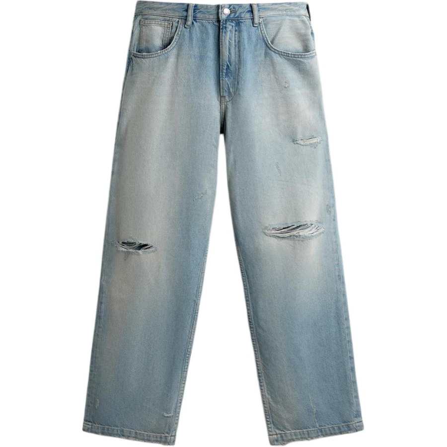 ZARA Jeans Men's Light Blue Moderate Ripped Pants