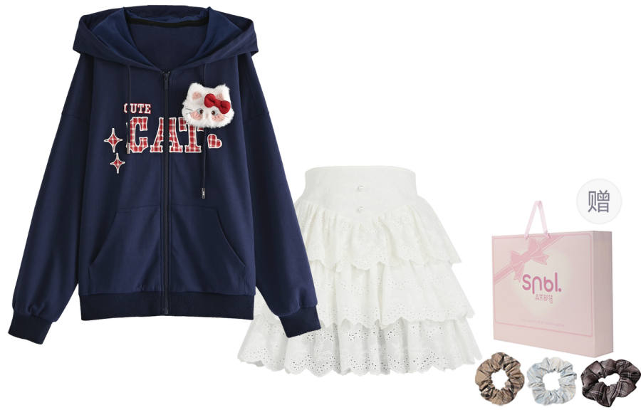 SNBL Two Piece Skirt Sets Women's Hooded Moderate Short
