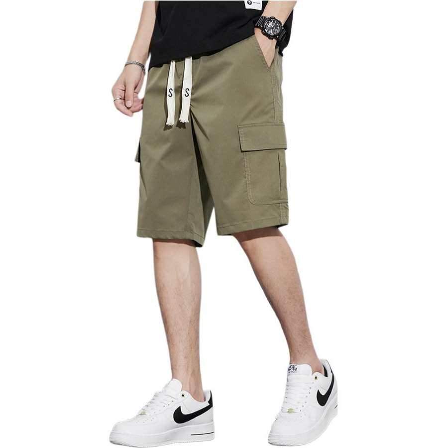 Tonlion Cargo Shorts Unisex Army Green Thin