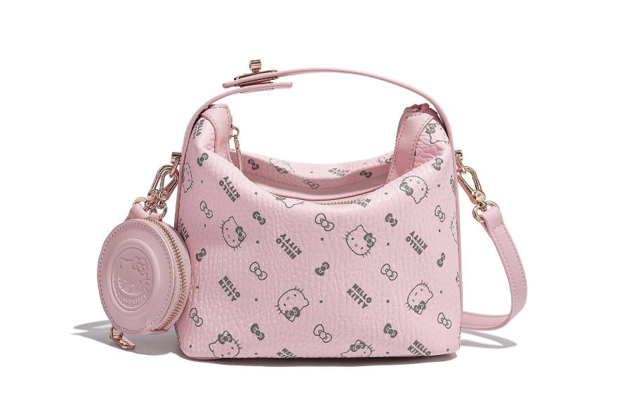 Sanrio Hello Kitty Hello Kitty Pu Shoulder Bag, Crossbody Bag, Handbag Small Women's Pink/Brown