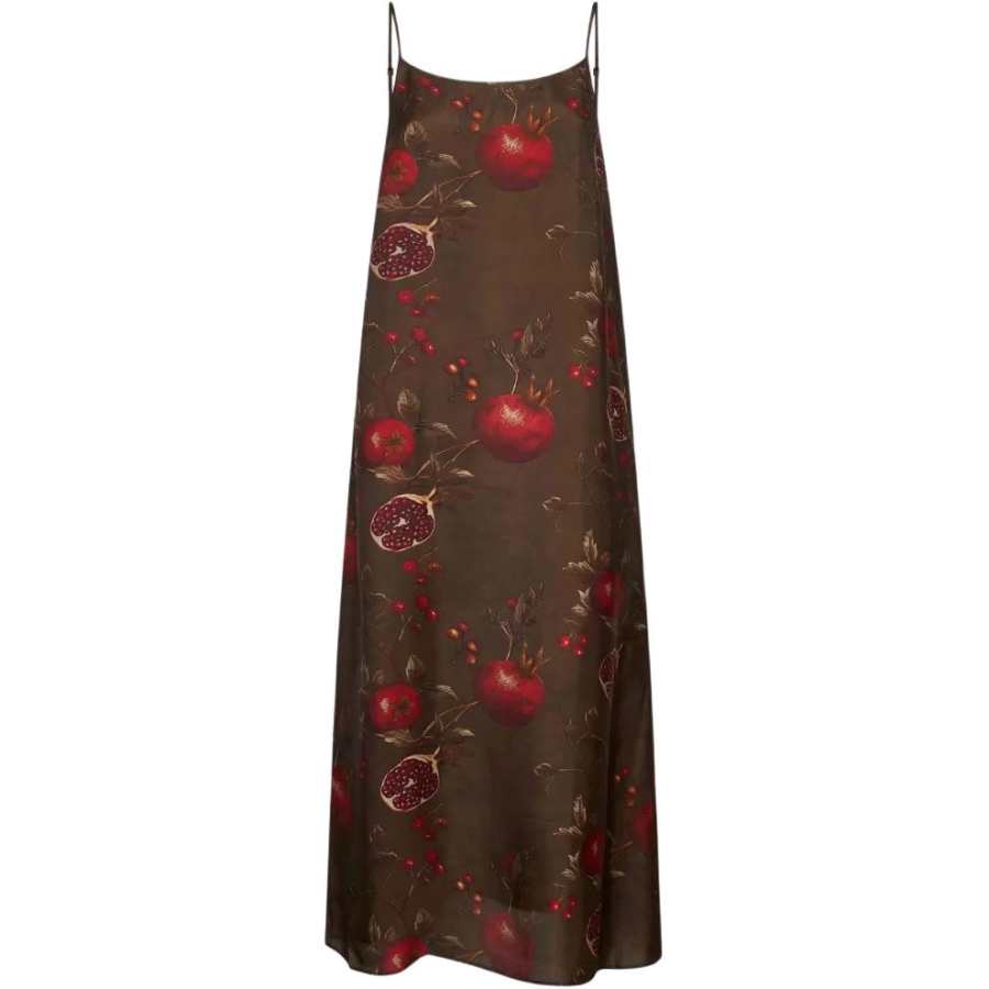 Uma Wang Anaya pomegranate-print slip midi dress