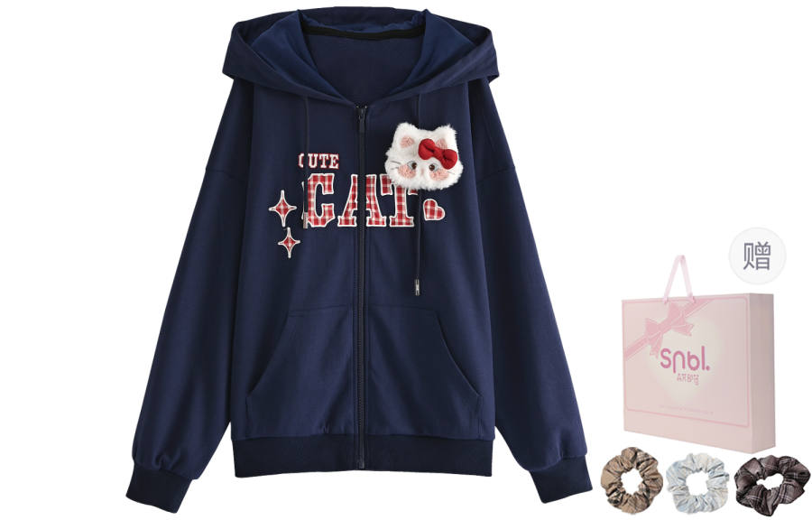 SNBL Sweatshirts Women's Navy Blue Hooded Non Detachable Moderate