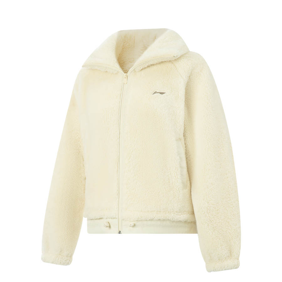 Li-Ning Li Ning Fitness Series Fleece Lined Thermal Stand Collar Athleisure Stitching Zippers Coat Women's