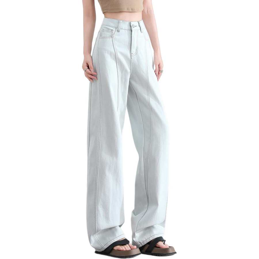 BALENO Jeans Women's Scrap Gray Thin Wide Leg Pants