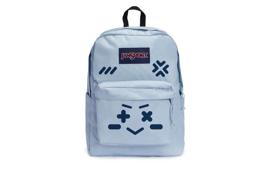 JanSport Fabric 26L 811 Manufacturing, No Face Man, Graffiti Print Backpack Regular Unisex Haze Blue
